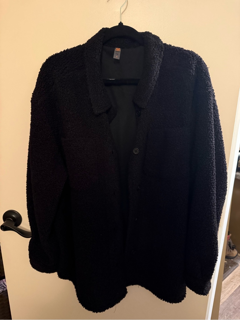 NWOT Mono B Black Sherpa Button-Up Jacket - Women